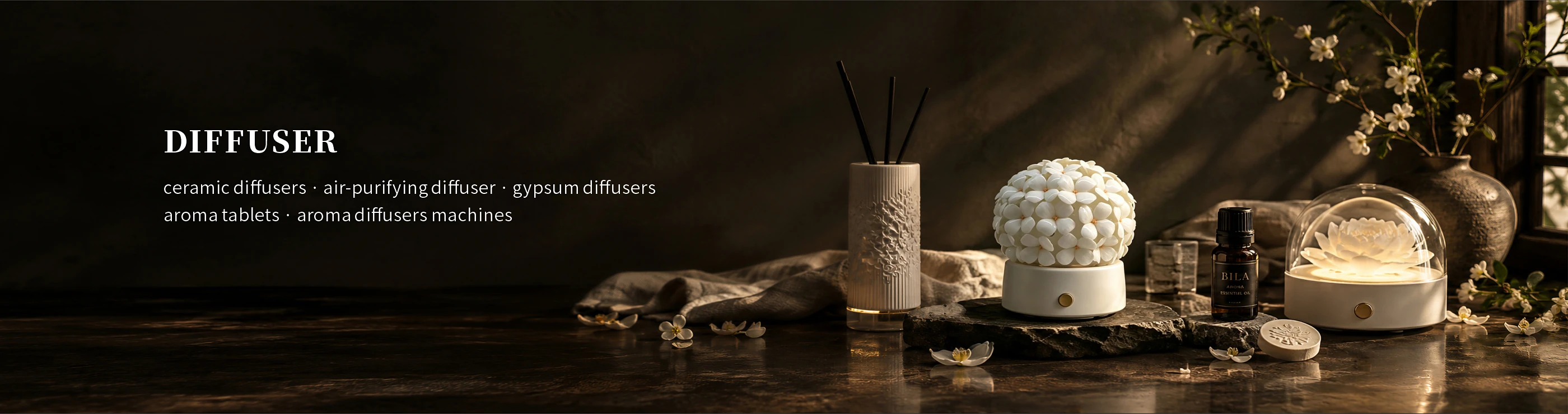 Enjoy continuous fragrance with our elegant and easy-to-use diffusers.